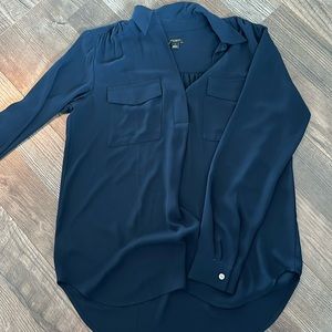 Long sleeve chiffon blouse